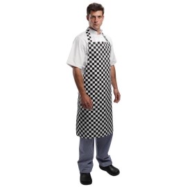 Tablier à bavette Whites carreaux noirs et blancs