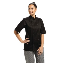 Veste chef unisexe Whites Vegas manches courtes noire XS