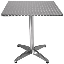 Table bistro carrée Bolero acier inoxydable 700mm