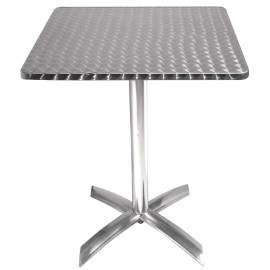 Table carrée à plateau basculant Inox Bolero
