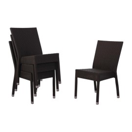 Chaises en rotin PE Bolero anthracite