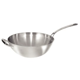 Wok triple épaisseur à fond plat Vogue