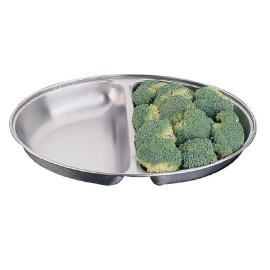 Plat à légumes ovale Olympia deux compartiments 180x252mm [p185]