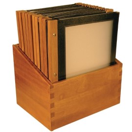 Protège-menus cadre en bois Securit A4 noir [h759]