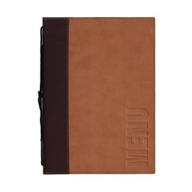 Protège-menus contemporain Securit A4 marron clair [h721]