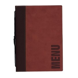 Protège-menus contemporain Securit A4 rouge foncé [h717]