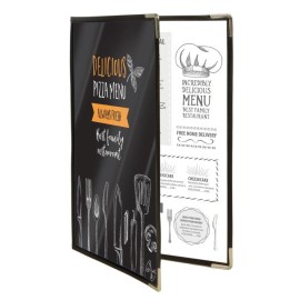 Protège-menus Securit Crystal A4 double [cb842]