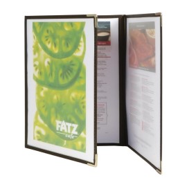 Protège-menus Securit Crystal A4 triple [cb843]