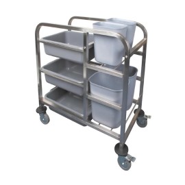 Chariot de cantine en acier inoxydable Vogue [dk738]