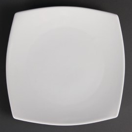 Assiettes carrées bords arrondis blanches 240mm Olympia