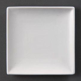Assiettes carrées blanches 140mm Olympia
