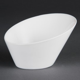 Bols ovales inclinés blancs 153 x 135mm Olympia
