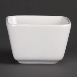 Minis plats carrés hauts blancs 75mm Olympia