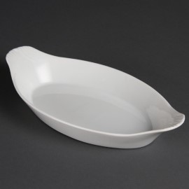 Plats ovales à oreilles blancs 289 x 166mm Olympia