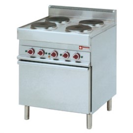 Elektrisch fornuis met 4 kookplaten en convectie-oven
