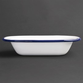 Plat à tarte rectangulaire en acier émaillé Olympia 180x130x40mm lot de 6