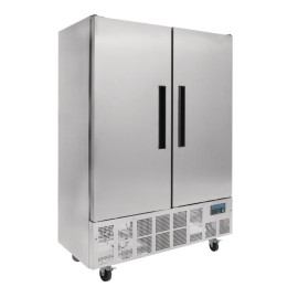 Polar slim-line dubbeldeurs koelkast, 960 liter, RVS, motor onder