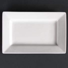 Assiettes rectangulaires à bord large 200 x 130mm Lumina
