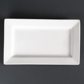 Assiettes rectangulaires à bord large 257 x 155mm Lumina