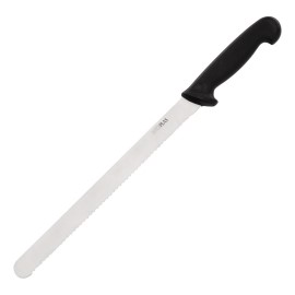 Couteau à trancher denté Hygiplas noir 305mm