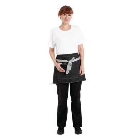 Tablier bistro court denim Southside noir 760mm [b995]