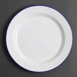 Assiette plate en acier émaillé Olympia 300mm lot de 6 [dc388]