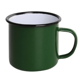 Mugs en acier émaillé vert et noir Olympia 350ml [dc396]