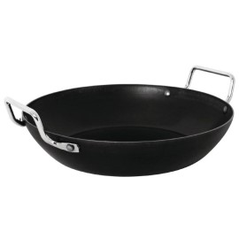 Plat à paëlla en fer noir Vogue 508mm [gg720]