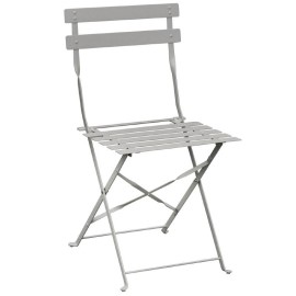 Chaise de terrasse en acier gris Bolero (lot de 2) [gh551]