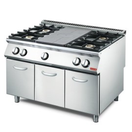 Plaque coup de feu à gaz Gastro M 700 avec 4 feux vifs sur placard ouvert GM70120TPPCG2 [gn084]