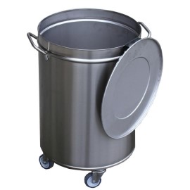 Poubelle inox avec roues et couvercle Gastro M 50L [gn145]
