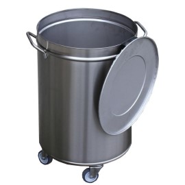 Poubelle inox avec roues et couvercle Gastro M 100L [gn146]
