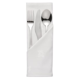 Serviettes blanches en coton motif feuille de lierre Mitre Luxury Luxor 450 x 450mm [hb556]