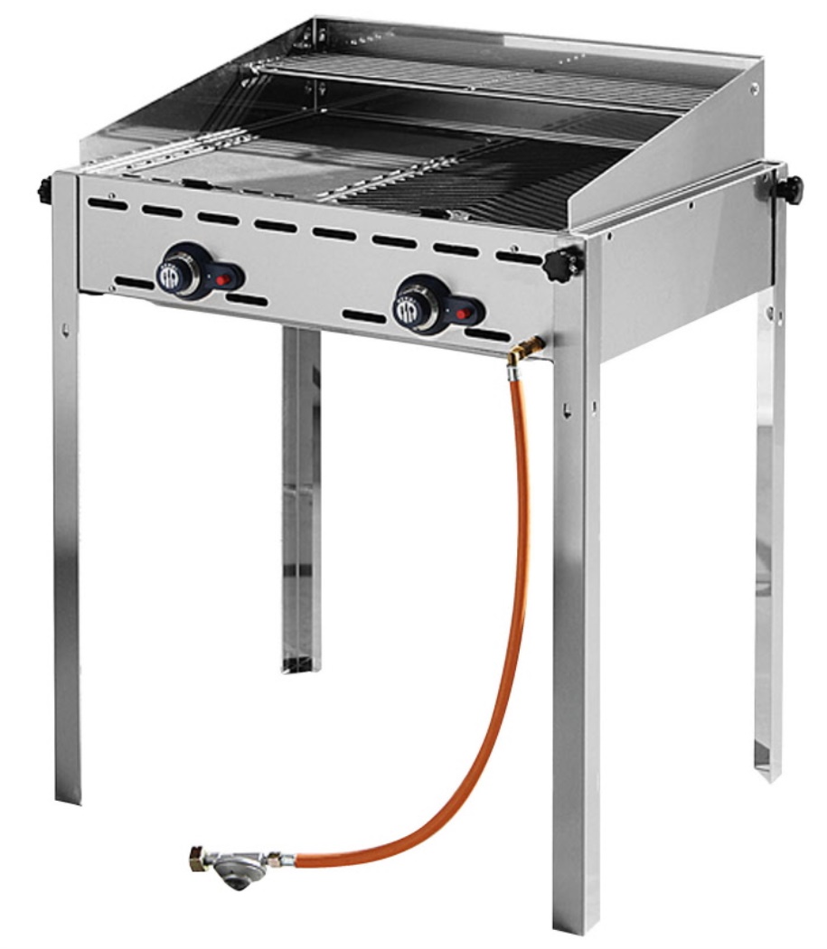 Barbecue gaz Green fire Profi Line 2 bruleurs Hendi 149508 BARBECUE A GAZ GREEN FIRE 2 BRULEURS AVEC 2 GRILLE