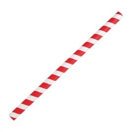 Pailles à smoothie en papier Fiesta Green rouges 21 cm
