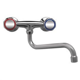Robinet mélangeur bi-trou standard fixation murale col bas 300mm