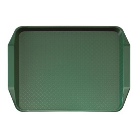 Plateau rectangulaire avec poignées en polypropylène Fast Food Cambro vert 43 cm