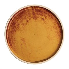 Assiettes plates bord droit terre de sienne Olympia Canvas 25 cm 