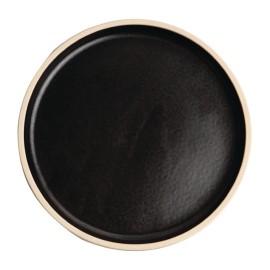 Assiettes plates bord droit noir mat Olympia Canvas 18 cm 