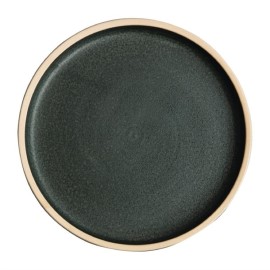 Assiettes plates bord droit vert bronze Olympia Canvas 18 cm 