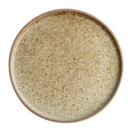 Assiettes plates bord droit beige moucheté Olympia Canvas 25 cm 