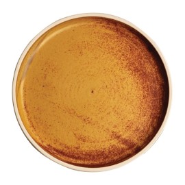 Assiettes plates bord droit terre de sienne Olympia Canvas 18 cm 