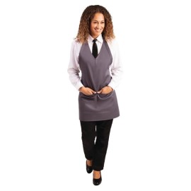 Tablier serveur col en V Whites gris anthracite