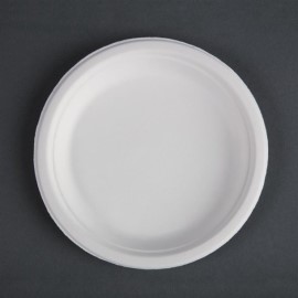 Assiettes en bagasse compostables Fiesta Green 17,9 cm (x50)