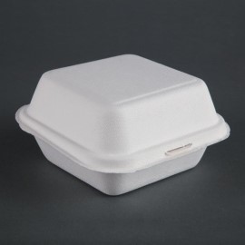 Boîtes à hamburger compostables Fiesta Green 15,3 cm (x500)