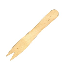 Houten 2-puntige vork, 9,cm berkenhout, verpakt per 1000st