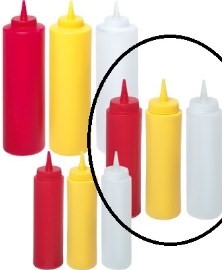 Sausfles / dispenser flacon, 0,35 liter, geel, set van 3 stuks