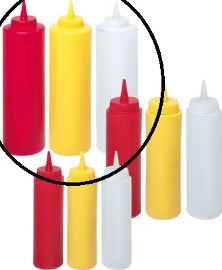 Sausfles / dispenser flacon, 0,70 liter, rood , set van 3 stuks