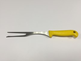 Pizza vork, RVS met gele kunststof handgreep